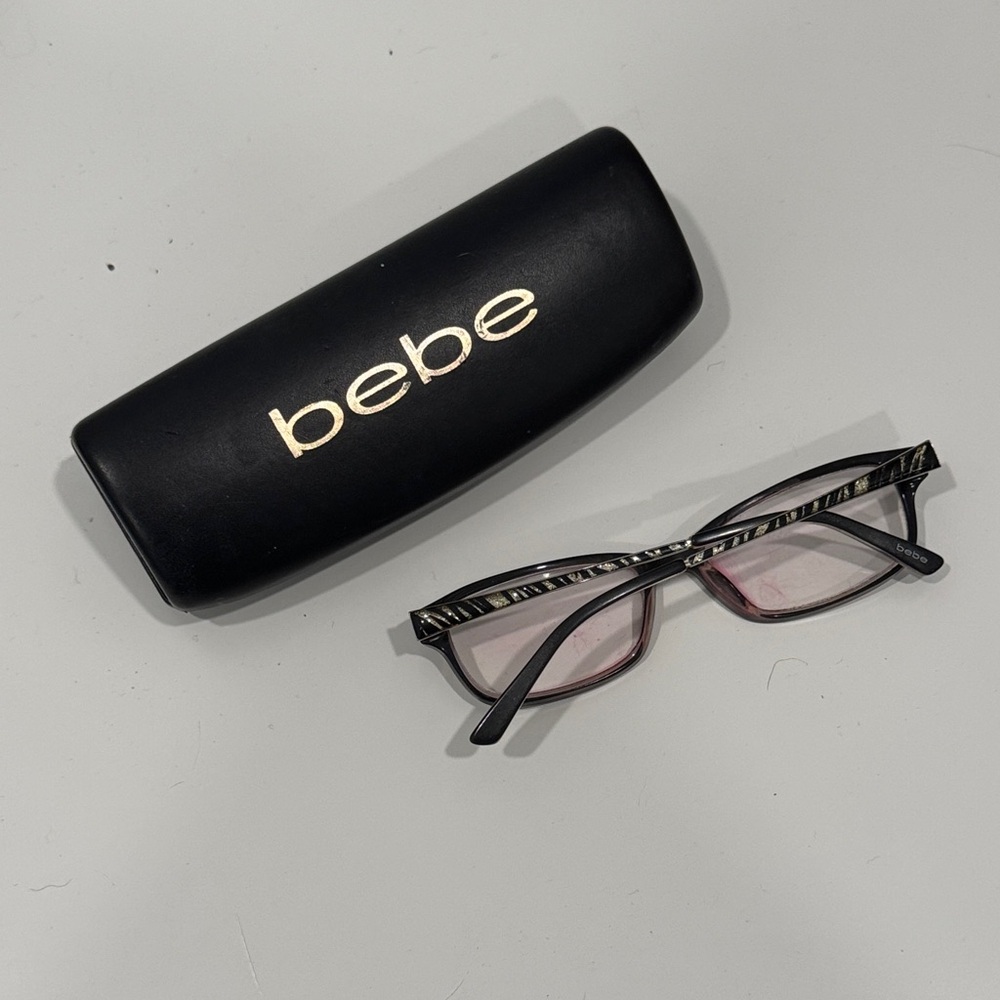 Bebe Black Frame Glasses and Case